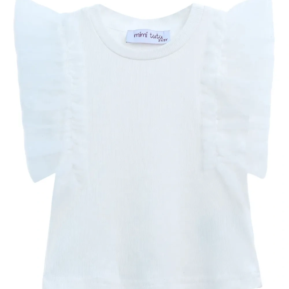 Футболка с рукавами из тюля