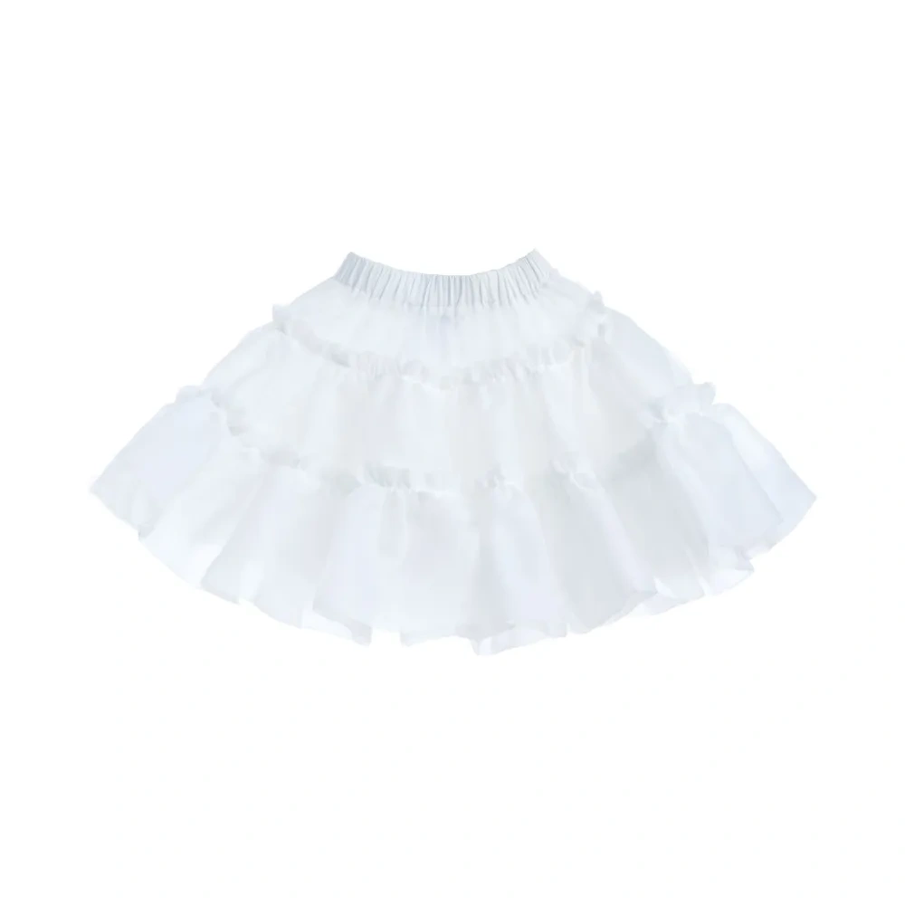 Атласная юбка-шорты с оборками