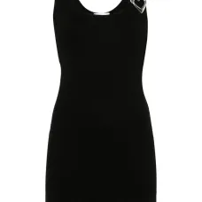 Платье мини с брошью