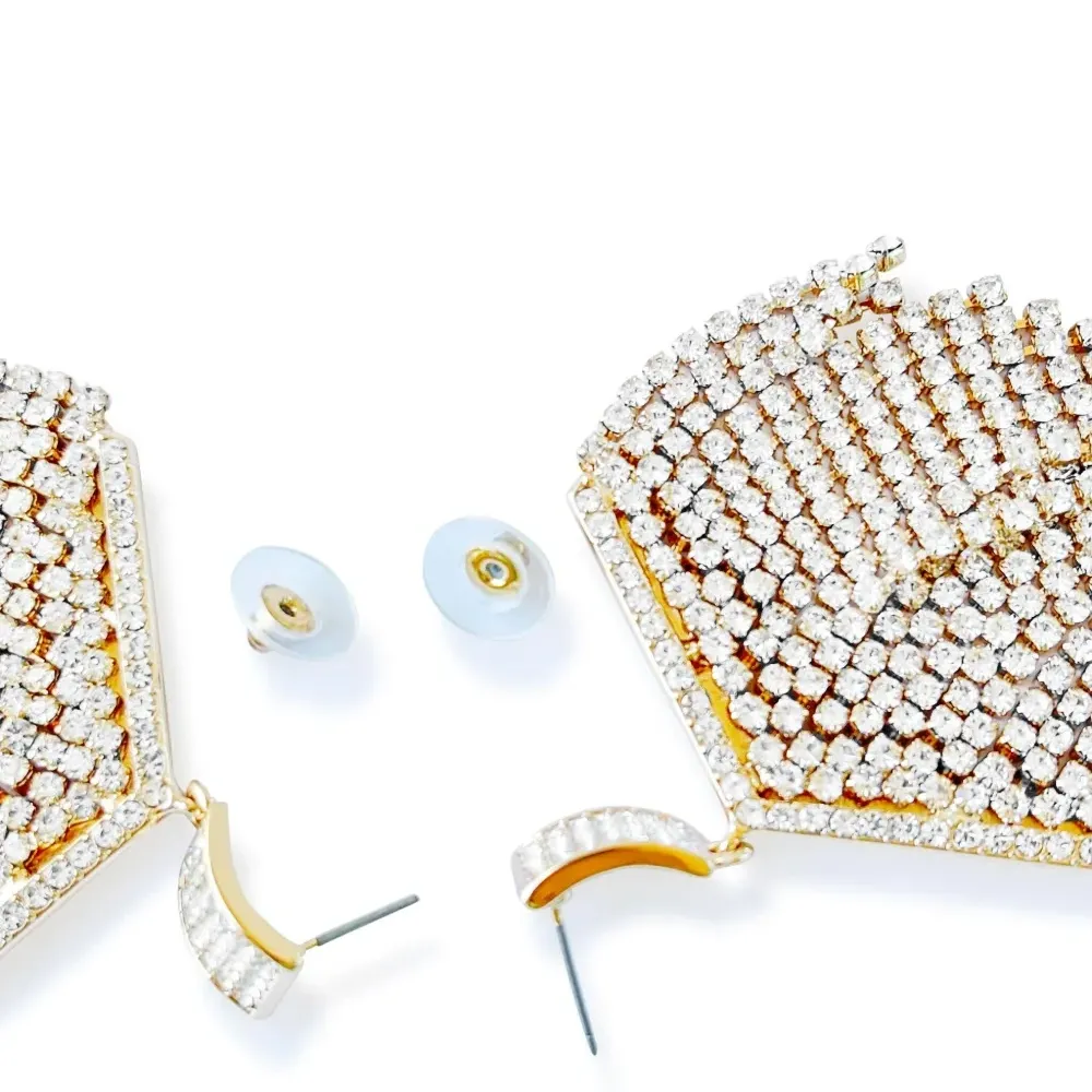 Серьги-подвески с кристаллами