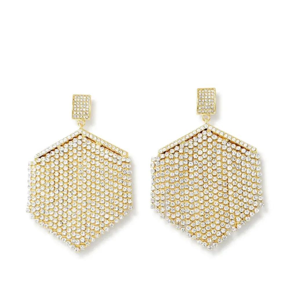 Серьги-подвески с кристаллами