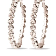 Серьги-кольца со стразами