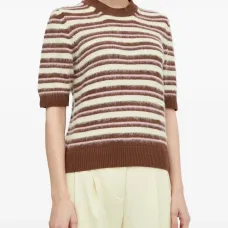 Полосатый топ с короткими рукавами