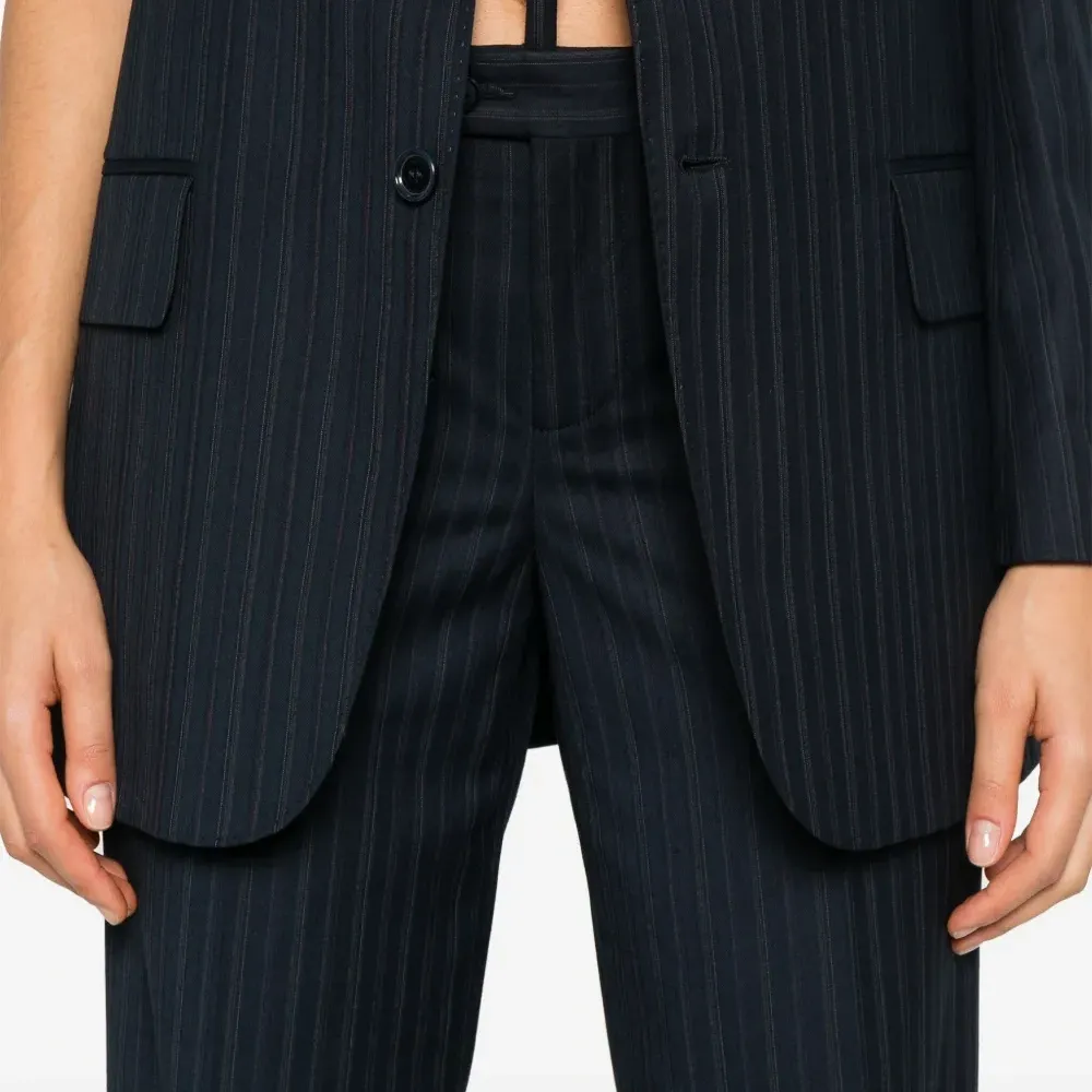 Прямые брюки в тонкую полоску