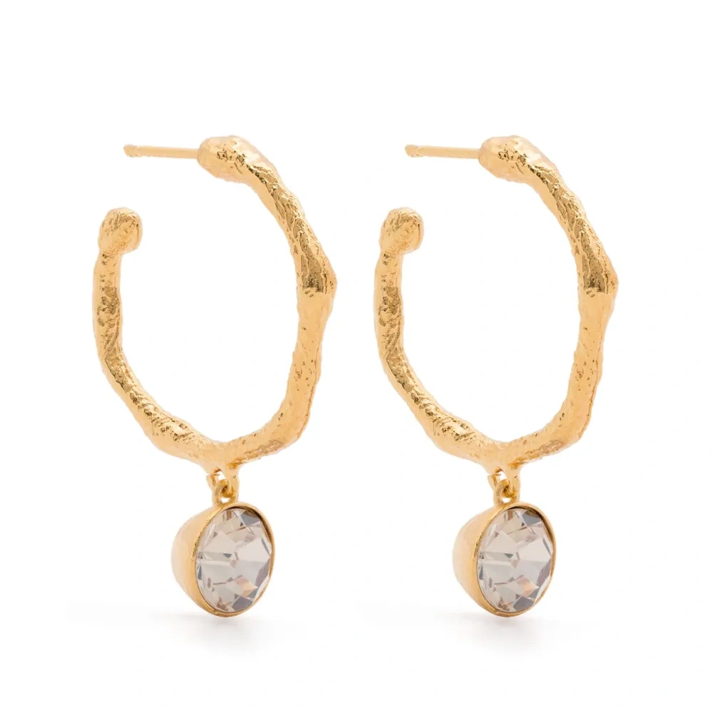 Серьги-кольца с кристаллами