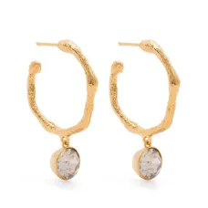 Серьги-кольца с кристаллами