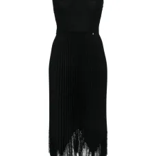 Платье миди с плиссированной юбкой