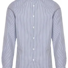 Полосатая рубашка с косым воротником