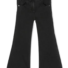 Расклешенные джинсы с тисненым логотипом