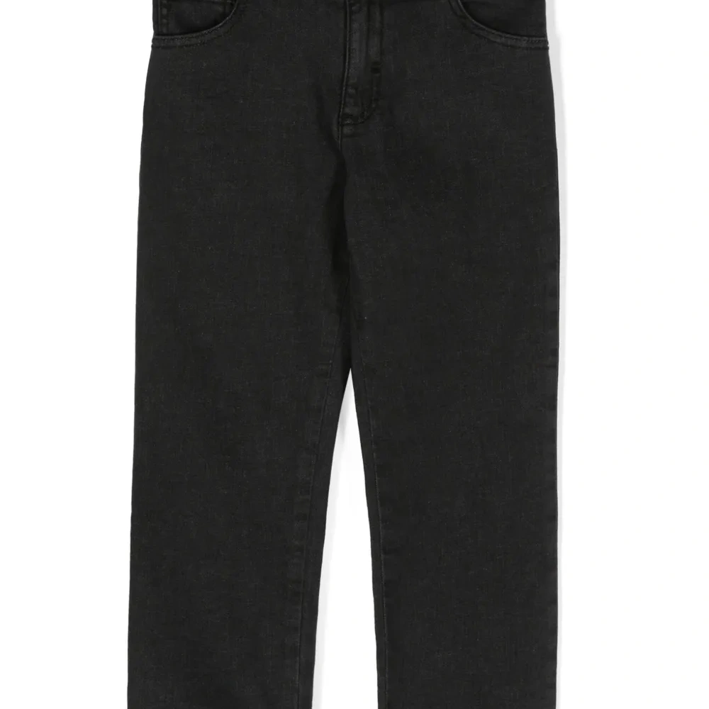 Прямые джинсы с тисненым логотипом Прямые джинсы с тисненым логотипом