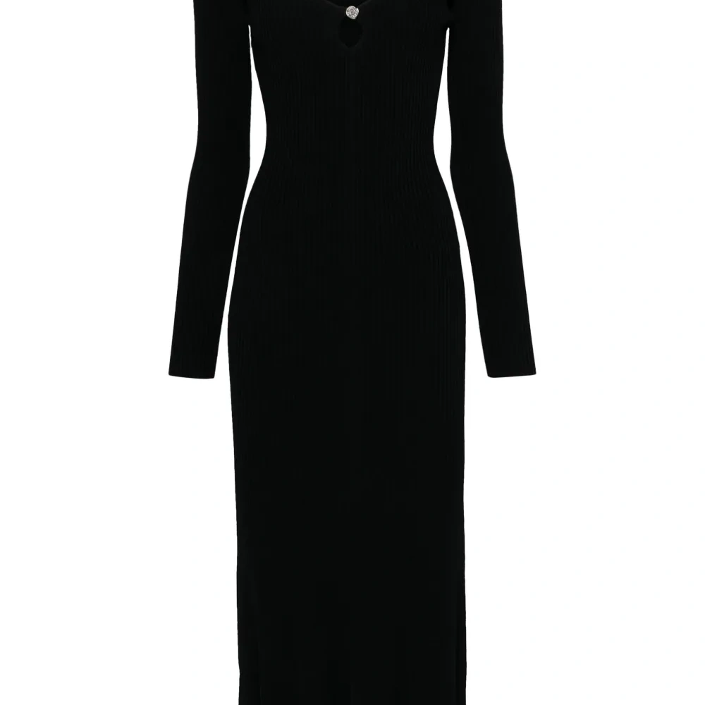 Платье макси в рубчик