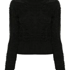 Джемпер с высоким воротником и эффектом потертости Джемпер с высоким воротником и эффектом потертости