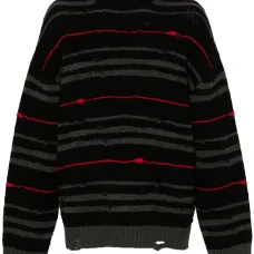 Полосатый джемпер с приспущенными плечами