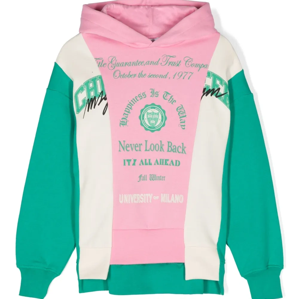 Худи в технике пэчворк с логотипом