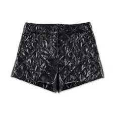 Стеганые шорты из искусственной кожи