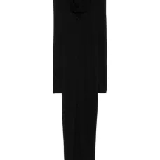 Драпированное платье с V-образным вырезом