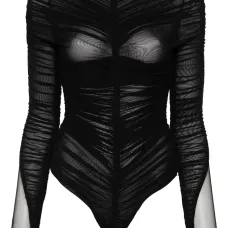 Полупрозрачное боди со сборками