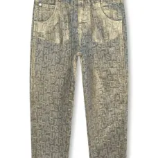 Джинсы с эффектом потертости и логотипом