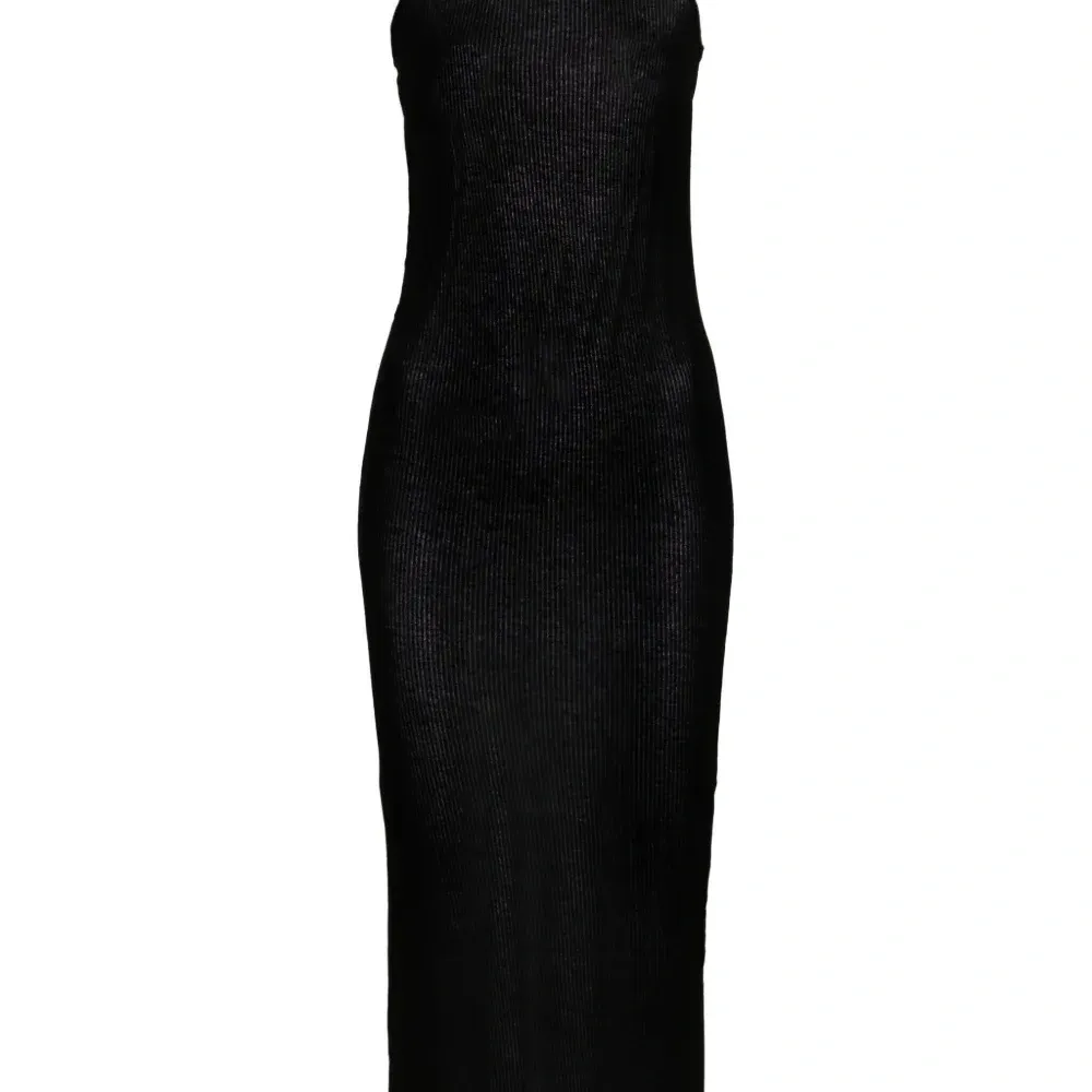 Платье миди в рубчик без рукавов