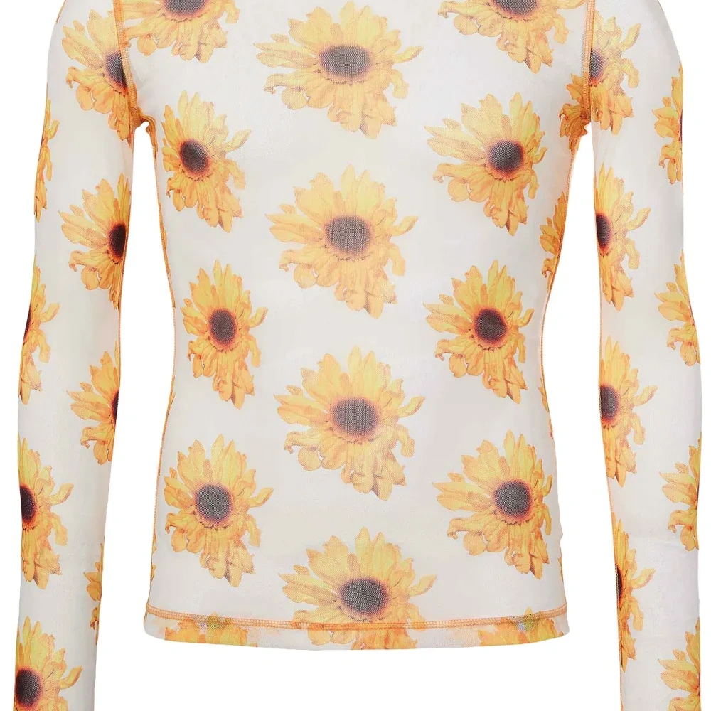 Полупрозрачный топ с цветочным принтом