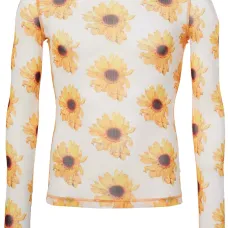 Полупрозрачный топ с цветочным принтом