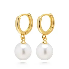 Серьги-подвески с жемчугом