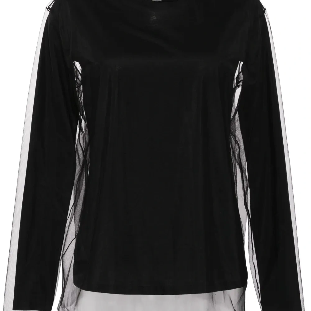 футболка из тюля с длинными рукавами