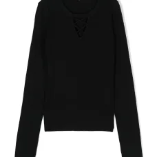 Свитер в рубчик с перекрестными бретелями