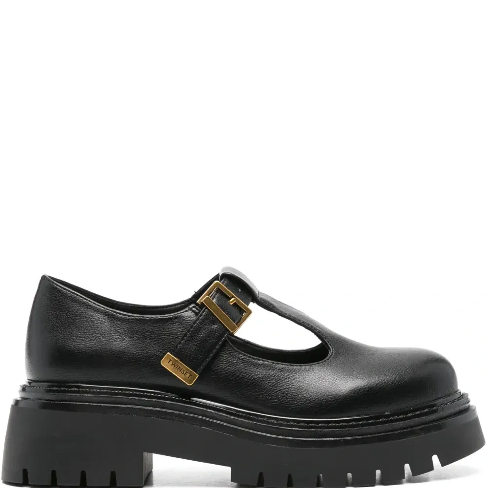 Лоферы с пряжкой Double T