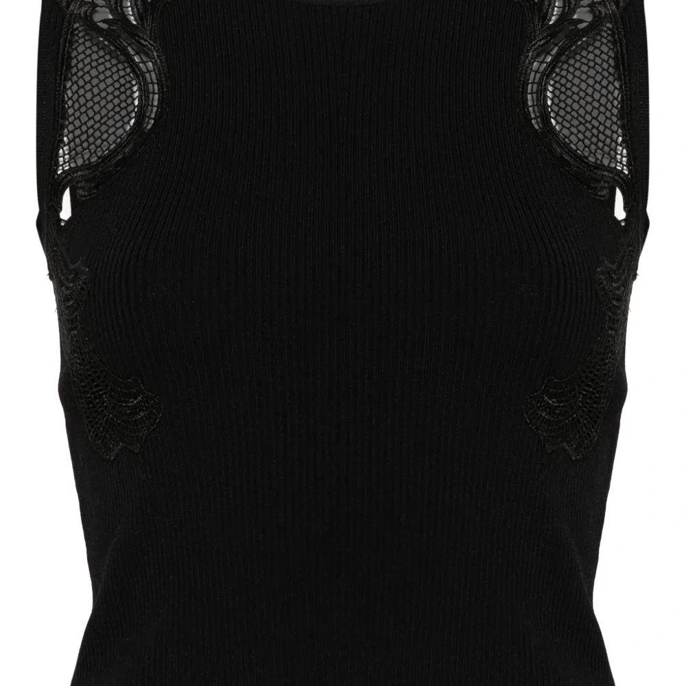 Топ в рубчик с кружевом Топ в рубчик с кружевом