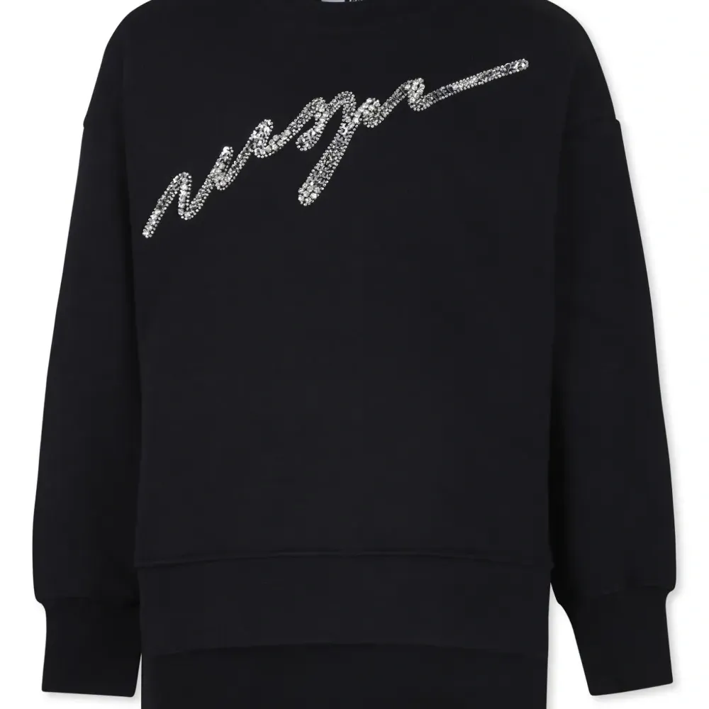 Платье с кристаллами и логотипом