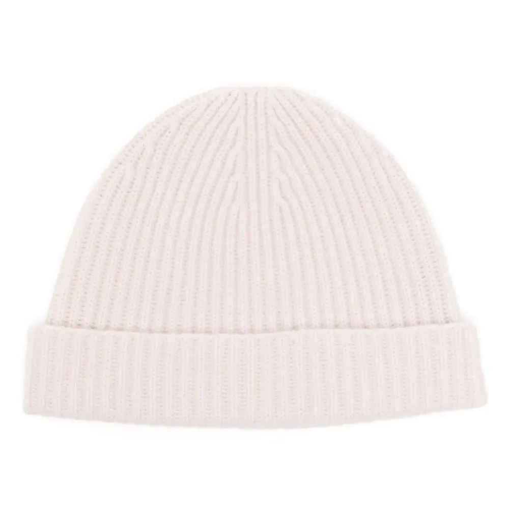 Кашемировая шапка бини в рубчик