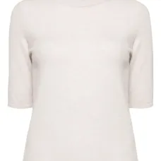 Трикотажный топ с воротником-стойкой