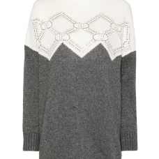 Свитер с логотипом из страз