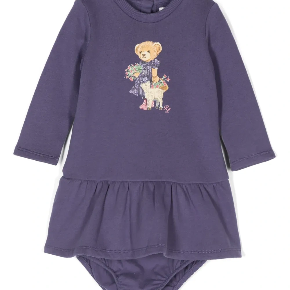 Флисовое платье с принтом Polo Bear