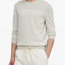Полосатый свитер с круглым вырезом Полосатый свитер с круглым вырезом