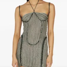 Мини-платье с воротником-халтер "Petal"