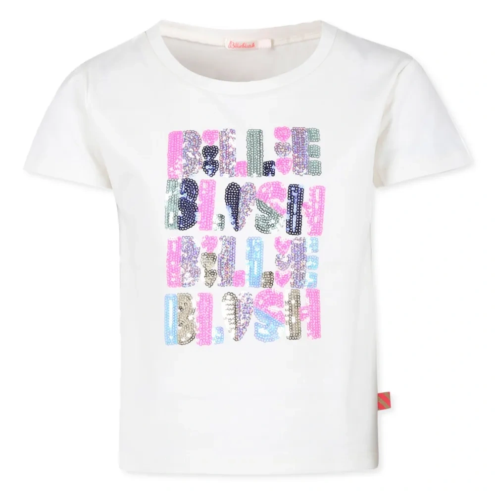 Футболка с пайетками и логотипом