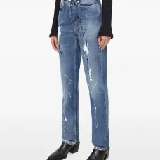 Джинсы с эффектом краски