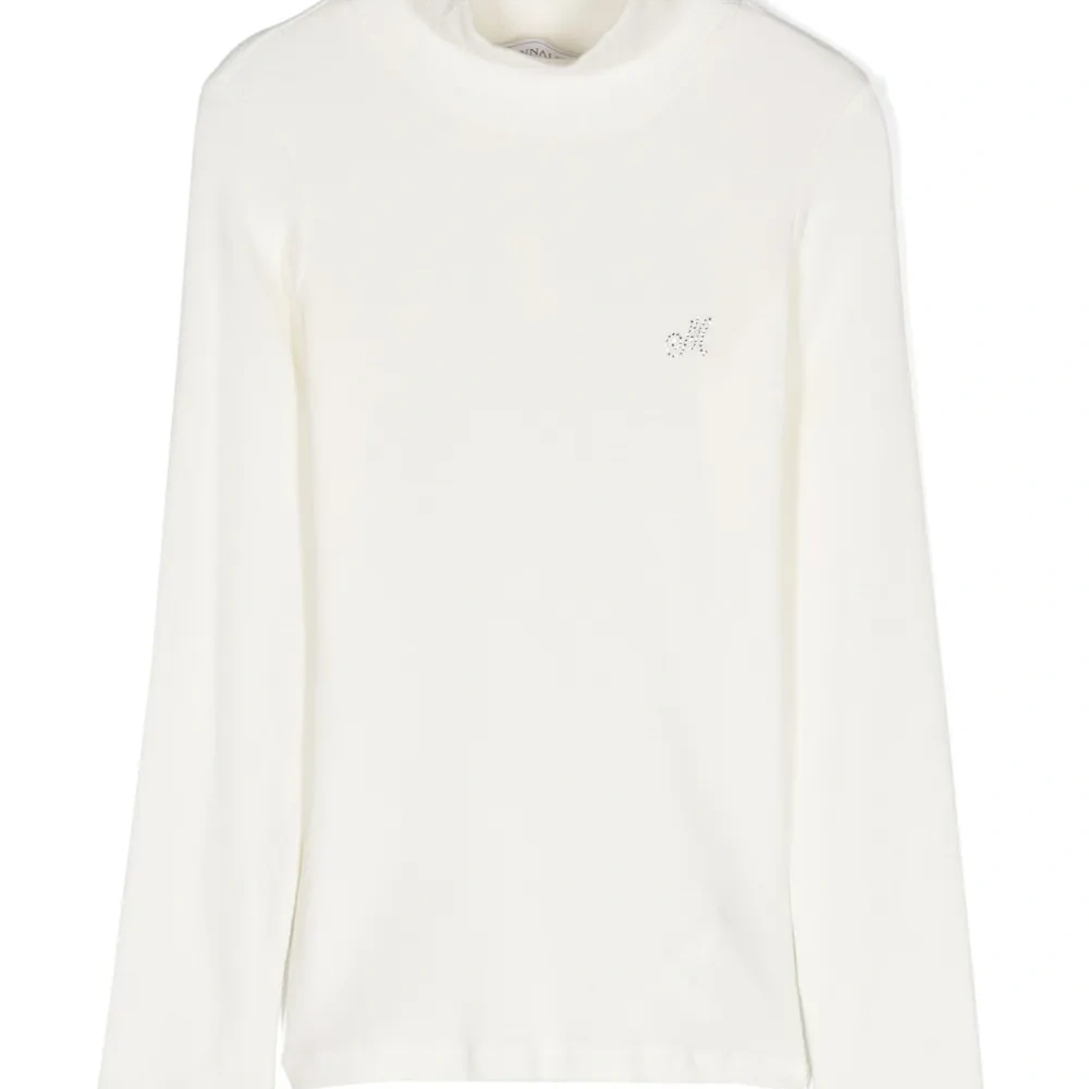 Топ в рубчик с высоким воротником