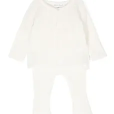 Комплект из кардигана и брюк ажурной вязки