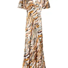 Атласное платье макси с тигровым принтом Атласное платье макси с тигровым принтом