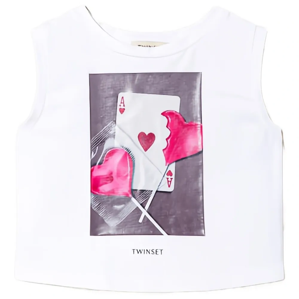 Футболка без рукавов с принтом