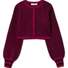 Жаккардовый кардиган в ломаную клетку Жаккардовый кардиган в ломаную клетку