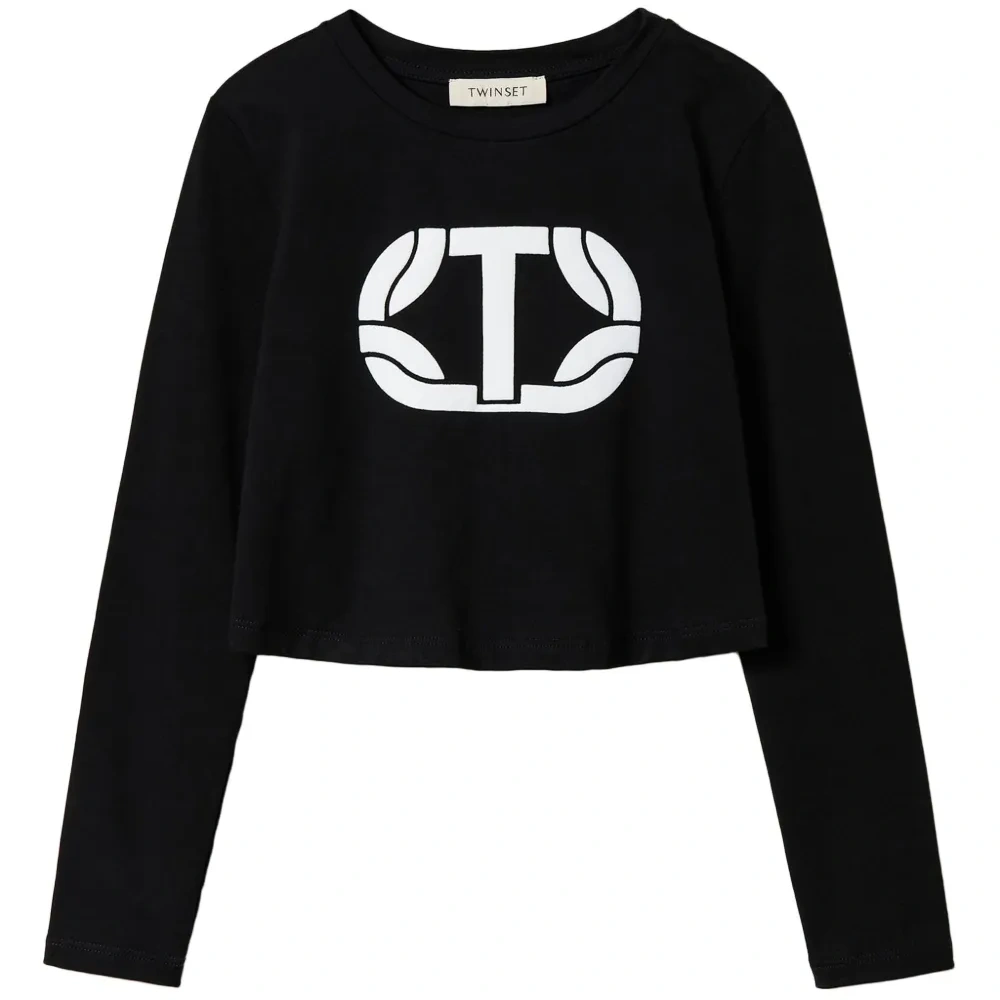 Укороченная футболка с логотипом