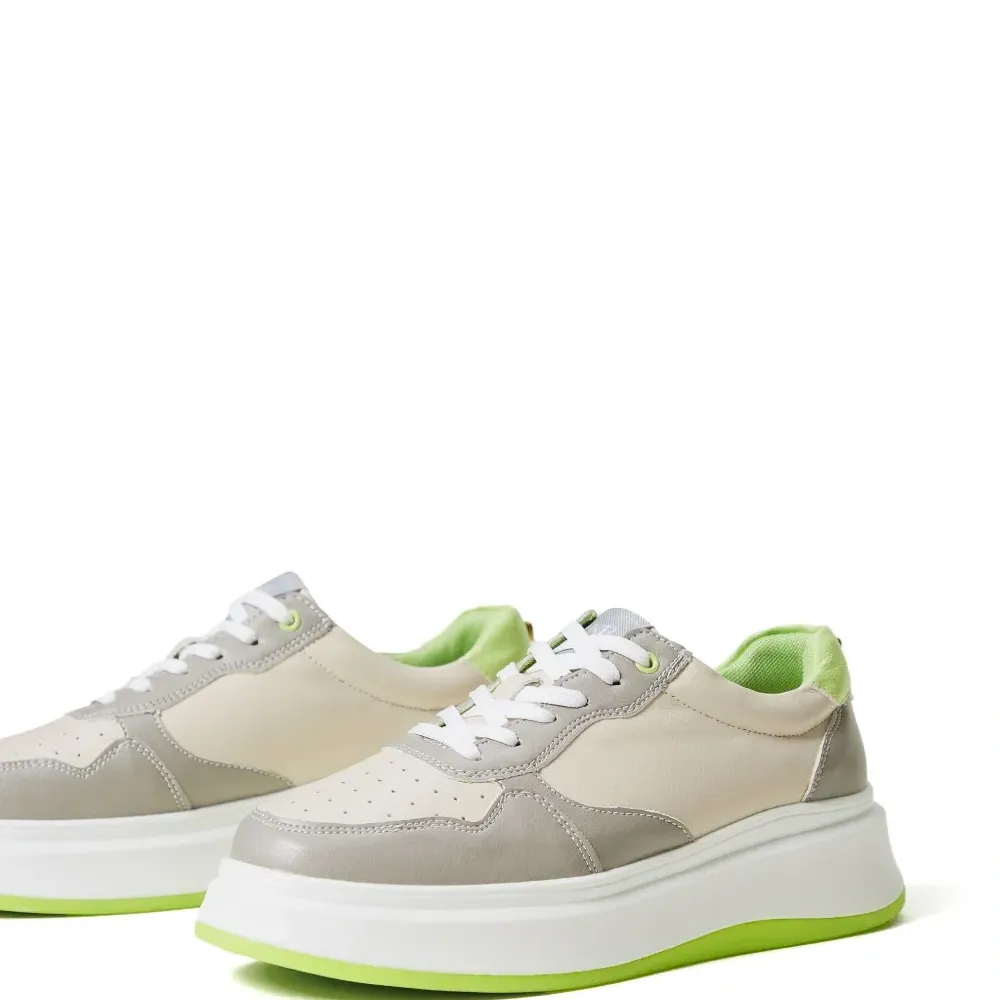 Кроссовки из искусственной кожи в стиле колор-блок