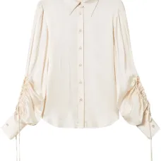 Атласная рубашка с вырезами