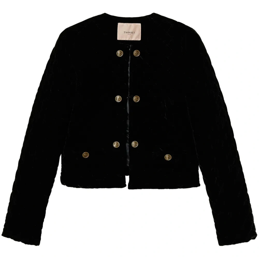 Укороченный бархатный жакет