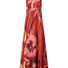 Атласное платье макси с цветочным принтом Атласное платье макси с цветочным принтом