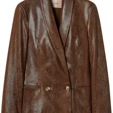 Блейзер из искусственной кожи с тиснением под кожу ящерицы